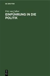 Book cover of Einführung in die Politik by Fritz van Calker