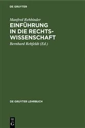 Book cover of Einführung in die Rechtswissenschaft (5th ed.) by Manfred Rehbinder