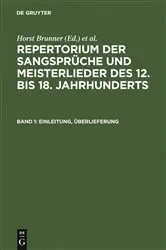 Book cover of Einleitung, Überlieferung by Horst Brunner