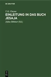 Book cover of Einleitung in das Buch Jesaja by T. K. Cheyne