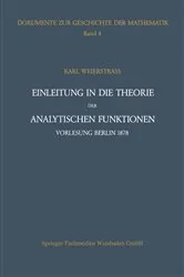 Book cover of Einleitung in die Theorie der analytischen Funktionen by Karl WeierstraÃŸ