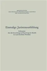 Book cover of Einstufige Juristenausbildung by NA Rhein.-Westf. Akad. d. Wiss.