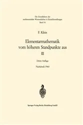 Book cover of Elementarmathematik vom höheren Standpunkte aus, III (3rd ed.) by Unknown