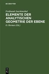 Book cover of Elemente der analytischen Geometrie der Ebene (3rd ed.) by Ferdinand Joachimsthal