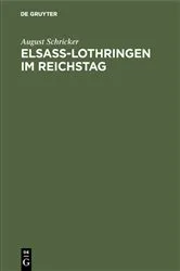 Book cover of Elsass-Lothringen im Reichstag by August Schricker