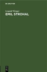 Book cover of Emil Strohal by Leopold Wenger
