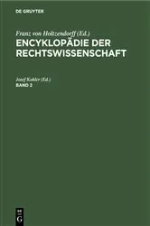 Book cover of Encyklopädie der Rechtswissenschaft. Band 2 (6th ed.) by Unknown