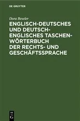 Book cover of Englisch-deutsches und deutsch-englisches Taschenwörterbuch der Rechts- und Geschäftssprache (2nd ed.) by Dora Beseler