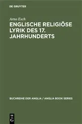 Book cover of Englische religiöse Lyrik des 17. Jahrhunderts by Arno Esch