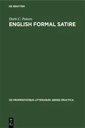 Book cover of English formal satire by Doris C. Powers