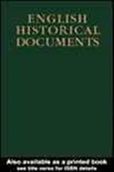 Book cover of English Historical Documents by A.R. Myers