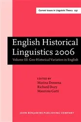 Book cover of English Historical Linguistics 2006 by Marina Dossena