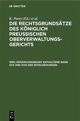 Book cover of Enthaltend Band XVII und XVIII der Entscheidungen by K. Parey
