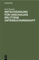 Book cover of Entschädigung für unschuldig erlittene Untersuchungshaft by Unknown