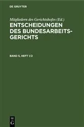 Book cover of Entscheidungen des Bundesarbeitsgerichts. Band 5, Heft 1/2 by Unknown