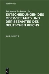 Book cover of Entscheidungen des Ober-Seeamts und der Seeämter des Deutschen Reichs. Band 20, Heft 4 by Reichsamte des Innern
