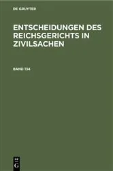 Book cover of Entscheidungen des Reichsgerichts in Zivilsachen. Band 134 by Unknown