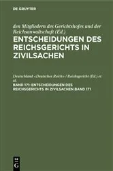 Book cover of Entscheidungen des Reichsgerichts in Zivilsachen. Band 171 by Deutschland <Deutsches Reich> / Reichsgericht