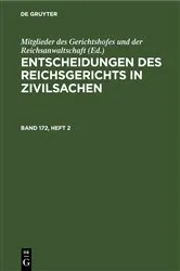 Book cover of Entscheidungen des Reichsgerichts in Zivilsachen. Band 172, Heft 2 by Unknown
