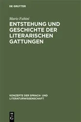 Book cover of Entstehung und Geschichte der literarischen Gattungen by Mario Fubini