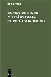 Book cover of Entwurf einer Militärstrafgerichtsordnung by Unknown