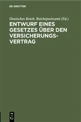 Book cover of Entwurf eines Gesetzes über den Versicherungsvertrag by Deutsches Reich. Reichsjustizamt