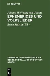 Book cover of Ephemerides und Volkslieder by Johann Wolfgang von Goethe