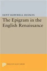 Book cover of Epigram in the English Renaissance by Hoyt Hopewell Hudson