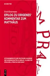 Book cover of Epilog zu Origenes’ Kommentar zum Matthäus by Erich Klostermann