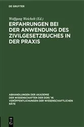 Book cover of Erfahrungen bei der Anwendung des Zivilgesetzbuches in der Praxis by Unknown