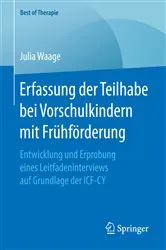 Book cover of Erfassung der Teilhabe bei Vorschulkindern mit Frühförderung by Julia Waage