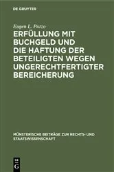 Book cover of Erfüllung mit Buchgeld und die Haftung der Beteiligten wegen ungerechtfertigter Bereicherung by Unknown