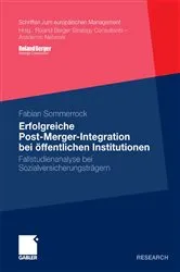 Book cover of Erfolgreiche Post-Merger-Integration bei öffentlichen Institutionen by Fabian Sommerrock