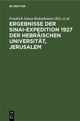 Book cover of Ergebnisse der Sinai-Expedition 1927 der Hebräischen Universität, Jerusalem by Friedrich Simon Bodenheimer