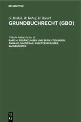 Book cover of Ergänzungen und Berichtigungen, Anhang, Nachtrag, Gesetzesregister, Sachregister (6th ed.) by Wilhelm Imhof