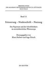 Book cover of Erinnerung – Niederschrift – Nutzung by Klaus Herbers