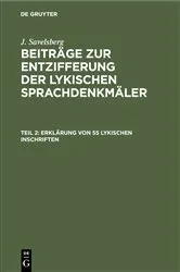 Book cover of Erklärung von 55 lykischen Inschriften by J. Savelsberg