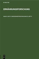 Book cover of Ernährungsforschung. Band 33, Heft 6 by Unknown