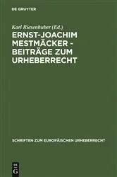 Book cover of Ernst-Joachim Mestmäcker - Beiträge zum Urheberrecht by Unknown