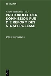 Book cover of Erste Lesung by Reichs-Justizamte