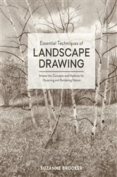 Book cover of Essential Techniques of Landscape Drawing by Suzanne Brooker