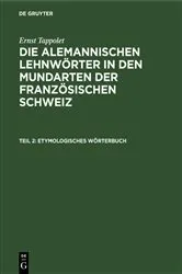 Book cover of Etymologisches Wörterbuch by Ernst Tappolet