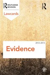 Book cover of Evidence Lawcards 2012-2013 (7th ed.) by Routledge