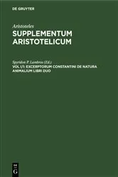 Book cover of Excerptorum Constantini de natura animalium libri duo by Spyridon P. Lambros