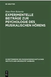 Book cover of Experimentelle Beiträge zur Psychologie des musikalischen Hörens by Hans-Peter Reinecke