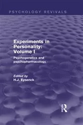Book cover of Experiments in Personality: Volume 1 (Psychology Revivals) by H. J. Eysenck