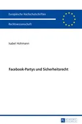 Book cover of Facebook-Partys und Sicherheitsrecht by Isabel Hohmann