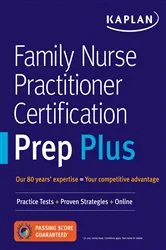 Book cover of Family Nurse Practitioner Certification Prep Plus by Kaplan Nursing