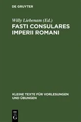 Book cover of Fasti Consulares Imperii Romani by Willy Liebenam