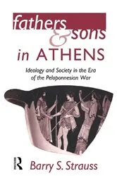 Book cover of Fathers and Sons in Athens by Barry Strauss